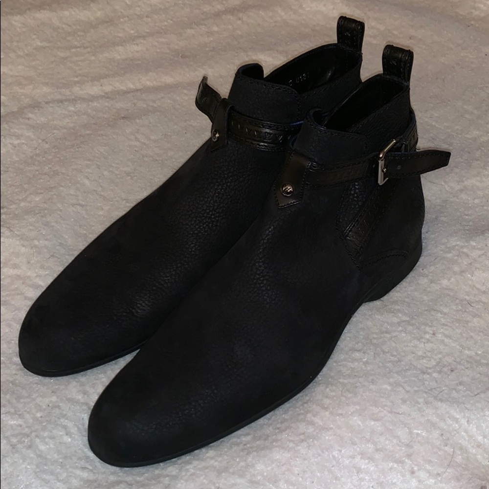 Black Louis Vuitton ankle boots side 10.5